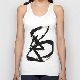 Brushstroke 3 - a simple black and white ink design Tank Top