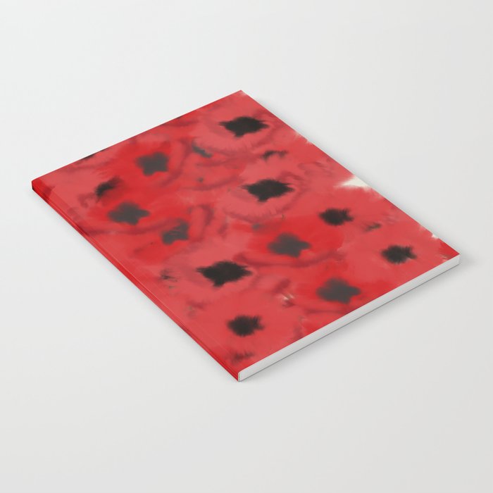 Field of Poppies In Summer Notebook | Painting, Digital, Field-of-poppies, Poppies, Red-poppies, Poppy-art, Poppy, Field-of-red-poppies, Bunch-of-poppies, Cluster-of-poppies