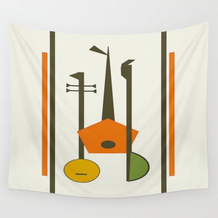 Mid-Century Modern Art Musical Strings Art Print by