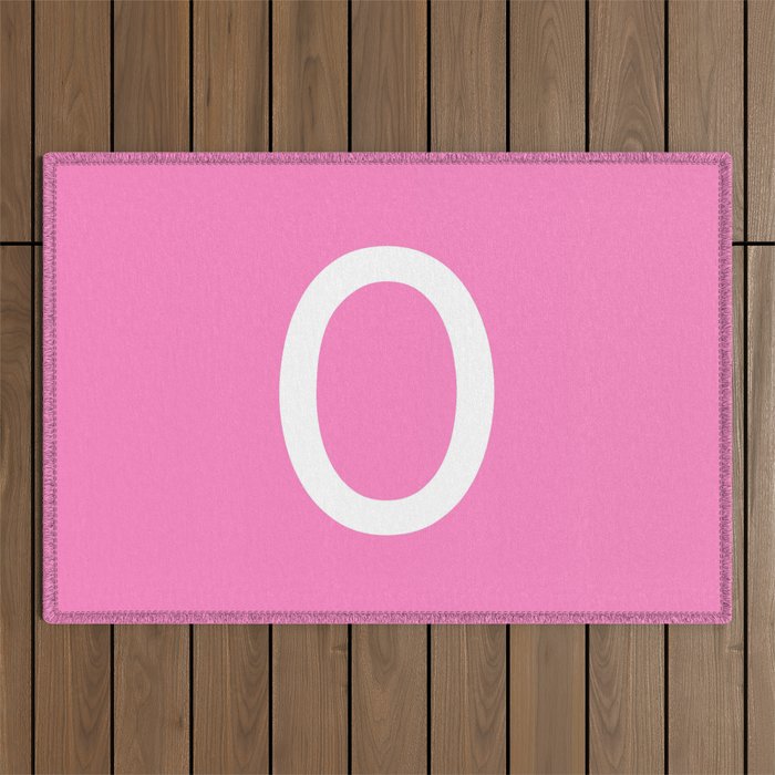 LETTER O (WHITE-PINK) Outdoor Rug