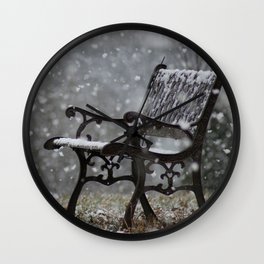 Snowfall in the loneliness Wall Clock | Vintage, Photo 