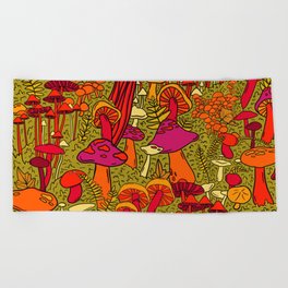 Mushrooms in the Forest Beach Towel
