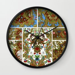 Royal Garden pattern from L'ornement Polychrome (1888) by Albert Racinet Wall Clock