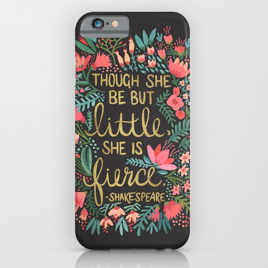 Little & Fierce on Charcoal iPhone & iPod Case