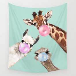 Bubble Gum Gang in Green Wall Tapestry