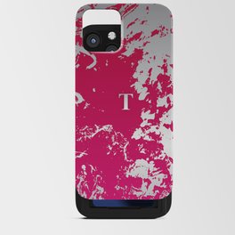    T  Letter Personalized, Pink & White Grunge Design, Valentine Gift / Anniversary Gift / Birthday Gift iPhone Card Case