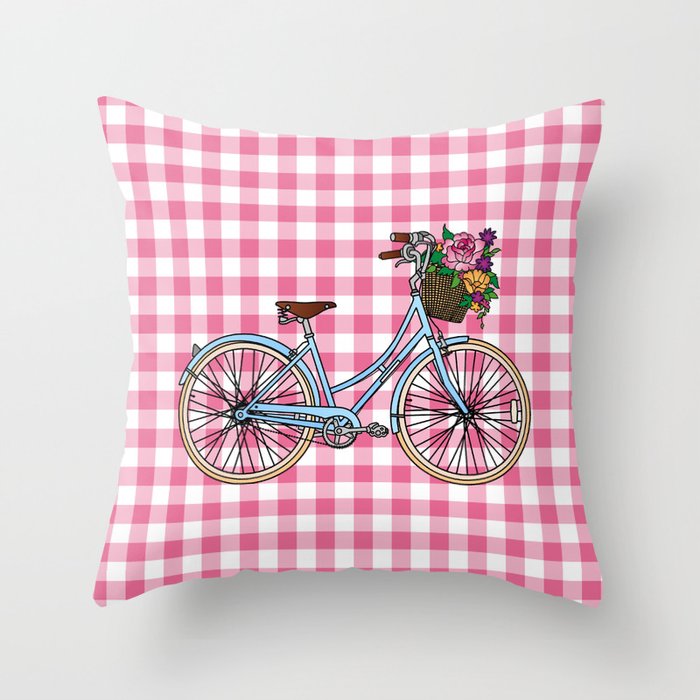 Her Bicycle Throw Pillow