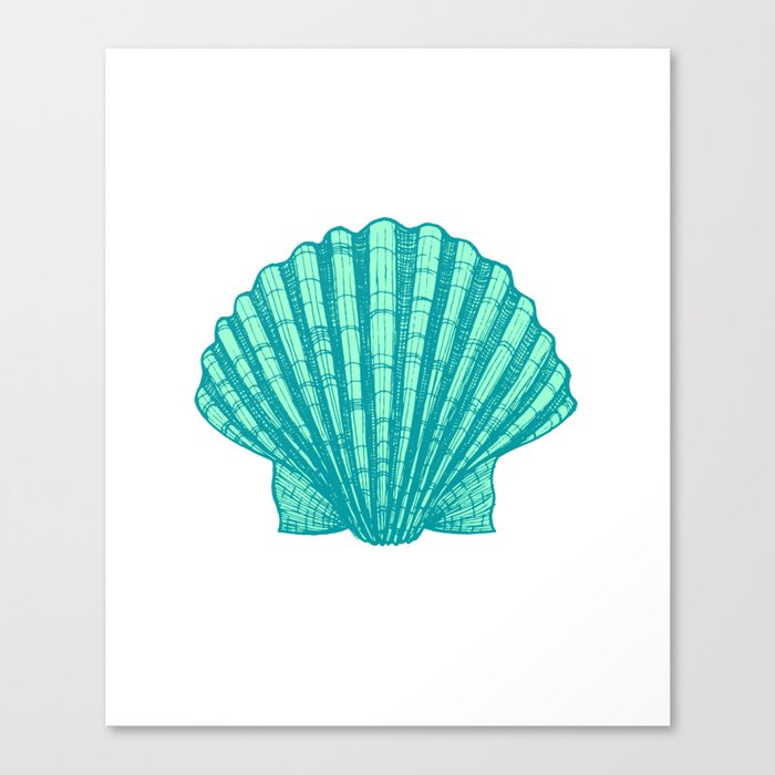 Blue Sea Shells Canvas Print