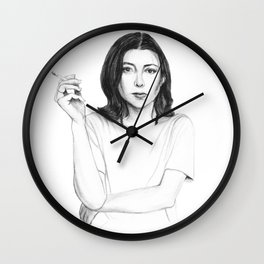 Joan Didion Wall Clock | Portrait, Monochrome, Femaleauthor, Journalist, Noirlovers, Redefinethecanon, Joandidion, Feminism, Pattern, Illustration 