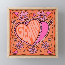 Gemini Heart Framed Mini Art Print