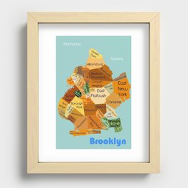 Brooklyn map Recessed Framed Print