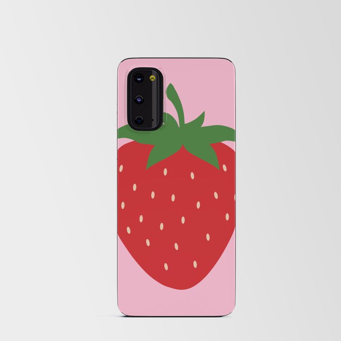 Fruit Market Print Pink Strawberry Print Fruit Art Modern Decor Food Art Abstract Android Card Case