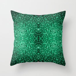 Emerald Green faux glitter sparkles Throw Pillow