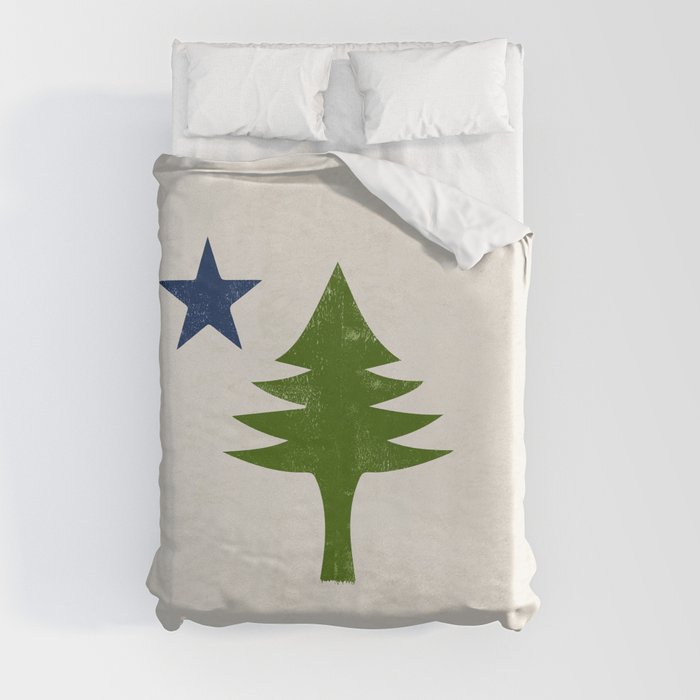 Original Maine Flag Duvet Cover