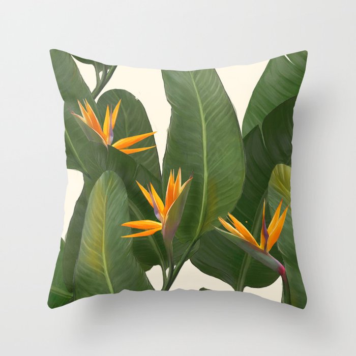 tropical floral Throw Pillow