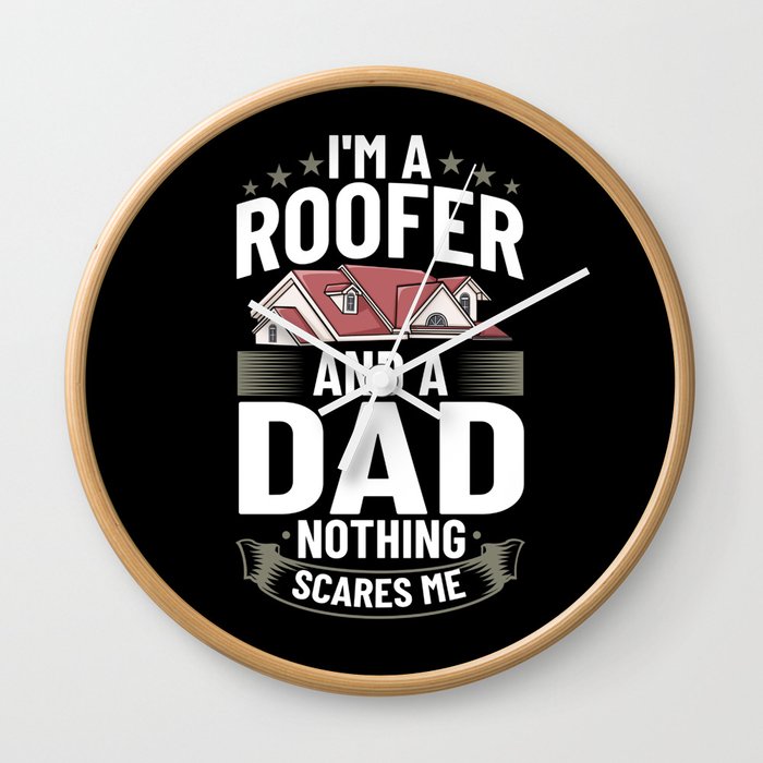 Roofing Roof Worker Contractor Roofer Repair Wall Clock