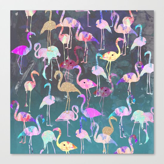 After Dark Flamingo Party Canvas Print