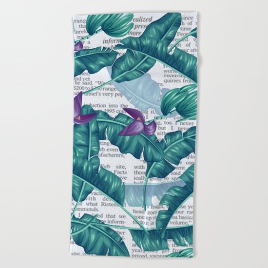 tropical news Beach Towel