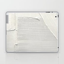Relief [2]: an abstract, textured piece in white by Alyssa Hamilton Art Laptop Skin