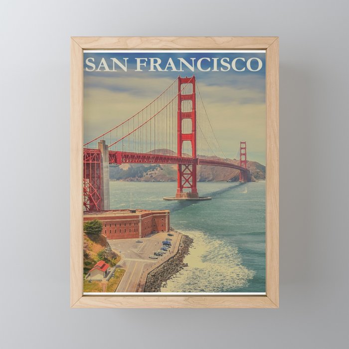 San Francisco Travel Poster Framed Mini Art Print