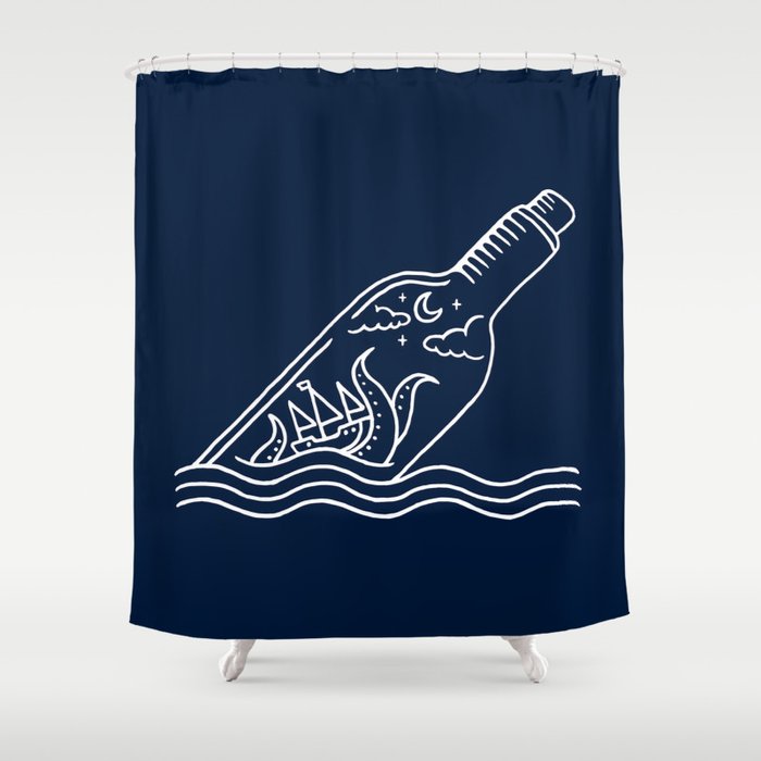 Kraken in a bottle Shower Curtain