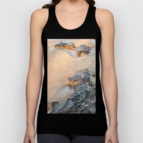 Rocks on beach, late afternoon Unisex Tank Top