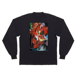 Franz Marc The Foxes Animal Colorful Artwork Long Sleeve T-shirt