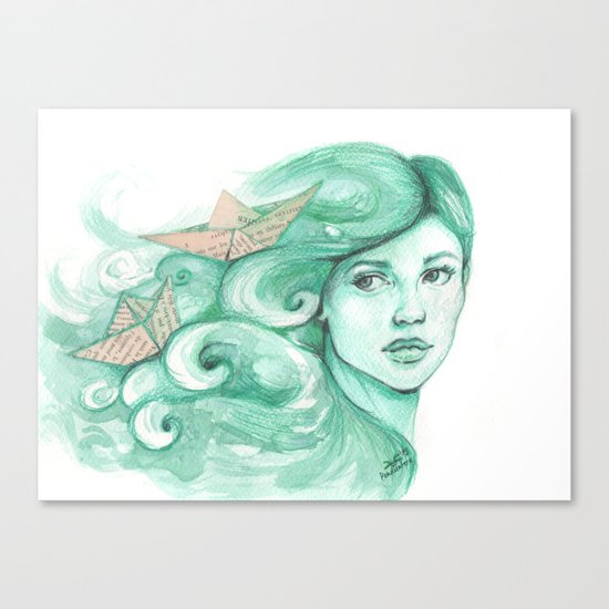 Paper ships Canvas Print