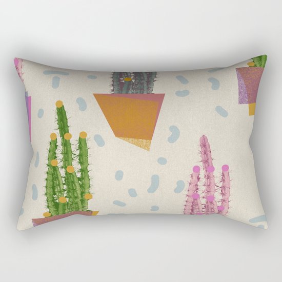 Cacti in the pot Rectangular Pillow
