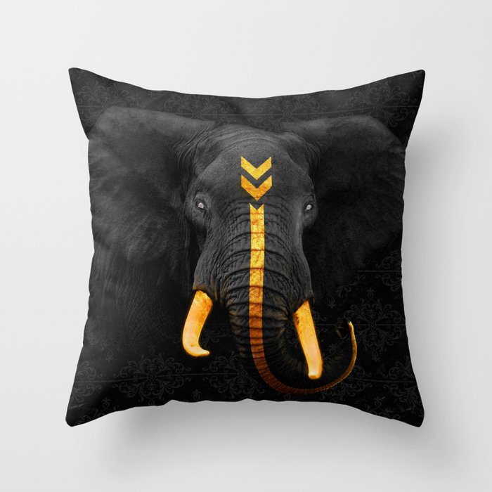 Elephant King Throw Pillow