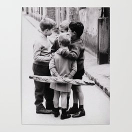 The Gangs of Paris, Little Boys with Morning Baguettes black and white photography - black and white photographs Poster