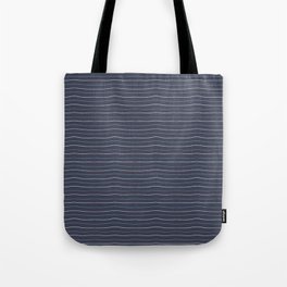 Shades of Blue Waves Pattern Tote Bag
