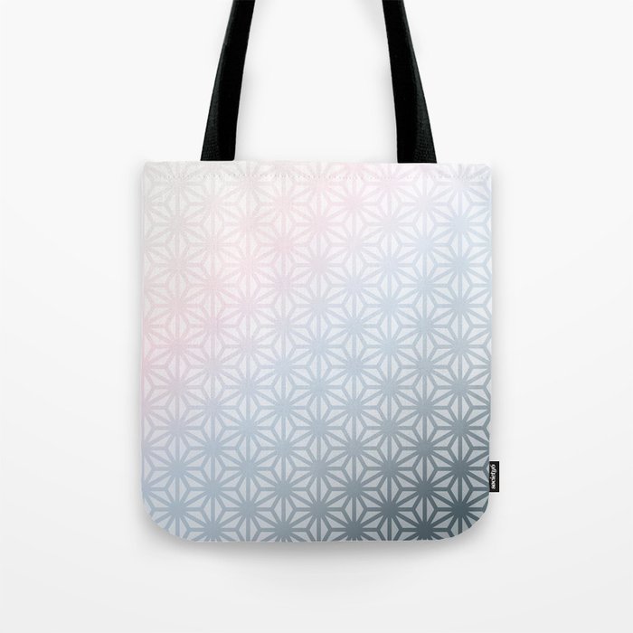 Japanese Asanoha Pattern in Pink Blue Gradient Tote Bag