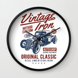 Vintage Iron Hot Rod Custom Wall Clock