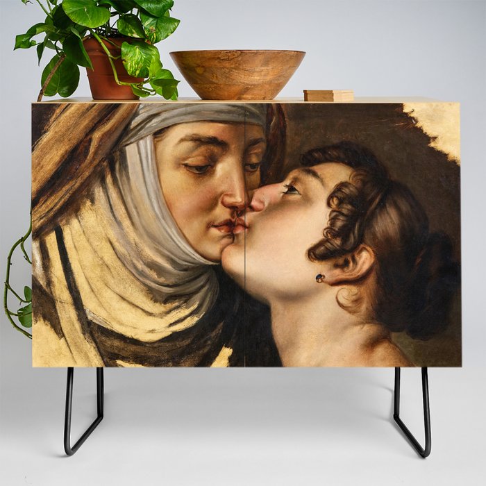 Juliet Kissing her Nurse by Francesco Hayez Credenza