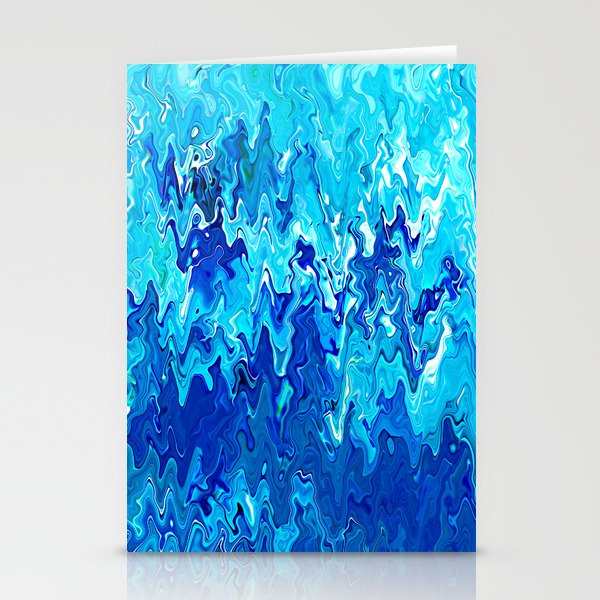 Drippy Blue Paint Abstract Stationery Cards