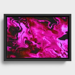 Pink Swirls Abstract Painting Framed Canvas