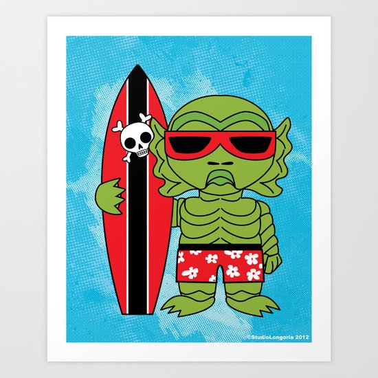 Surfin Swampy Art Print