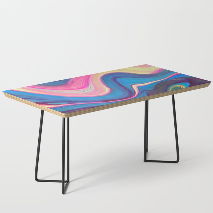 Abstract Aesthetic Y2K Marble Swirl Colorful Coffee Table