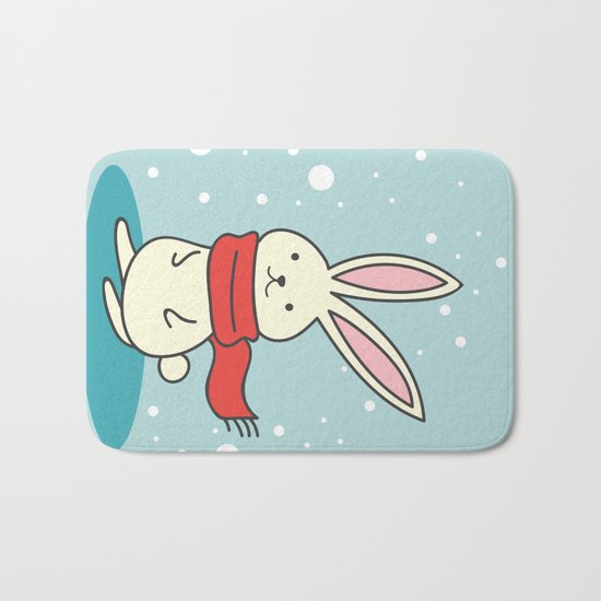 Winter Rabbit Bath Mat