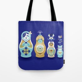 Russian Nesting Dolls – Navy Tote Bag