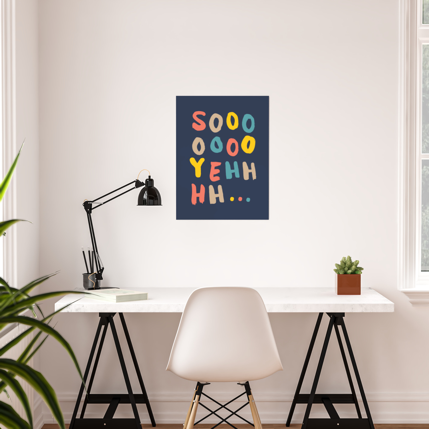 So Yeh Pink Blue And Yellow Graphic Design Typography Poster Bedroom Wall Home Decor Poster By Themotivatedtype