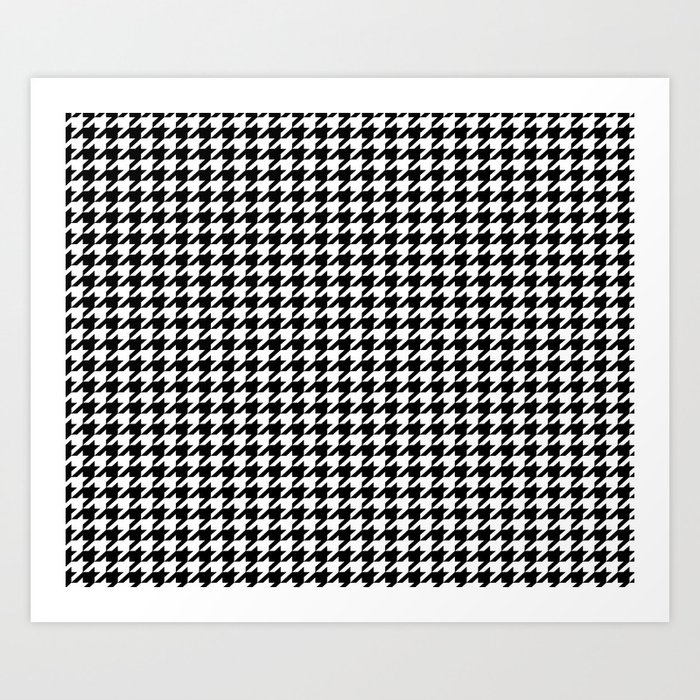 Houndstooth Black and White Art Print