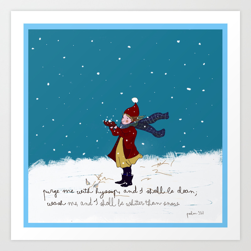 Snow Day With Bible Verse Art Print By Littlebittyprints Society6