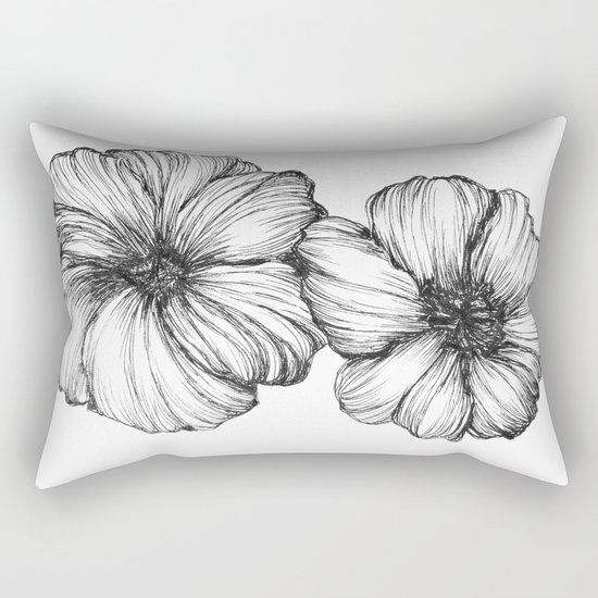 Floral Ink I Rectangular Pillow