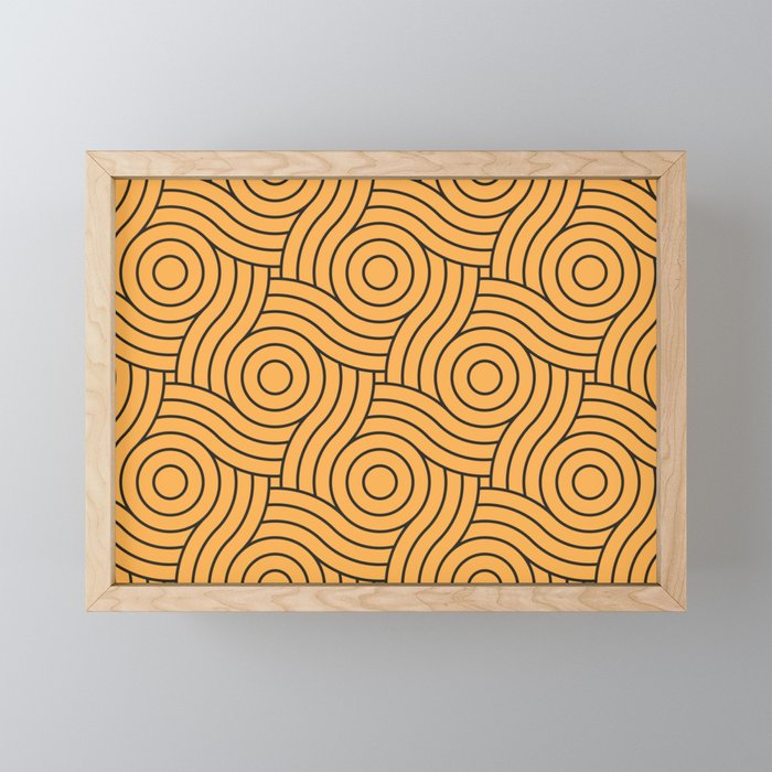 Circle Swirl Pattern VA Bright Marigold - Spring Squash - Pure Joy - Just Ducky Framed Mini Art Print