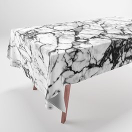 Black And White Marble Abstract Tablecloth