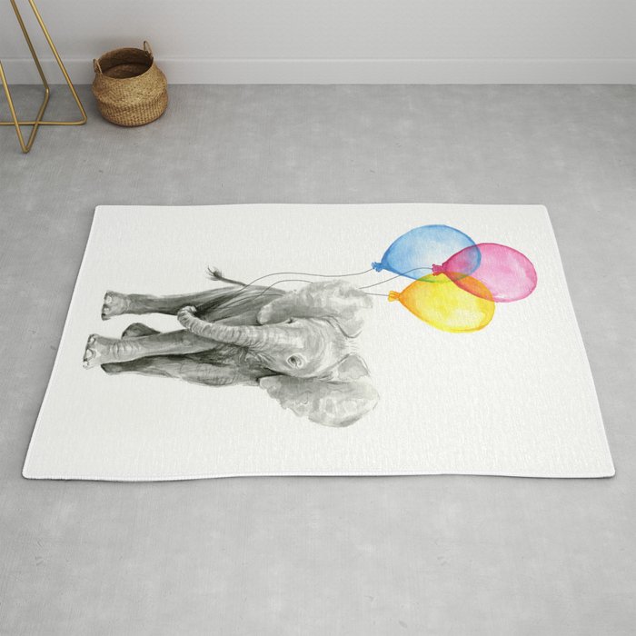 baby elephant nursery rug