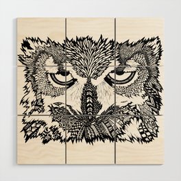 Disinterested Owl | Animal Zentangle Design | Hand-Drawn Owl Doodle | Unique Art Wood Wall Art