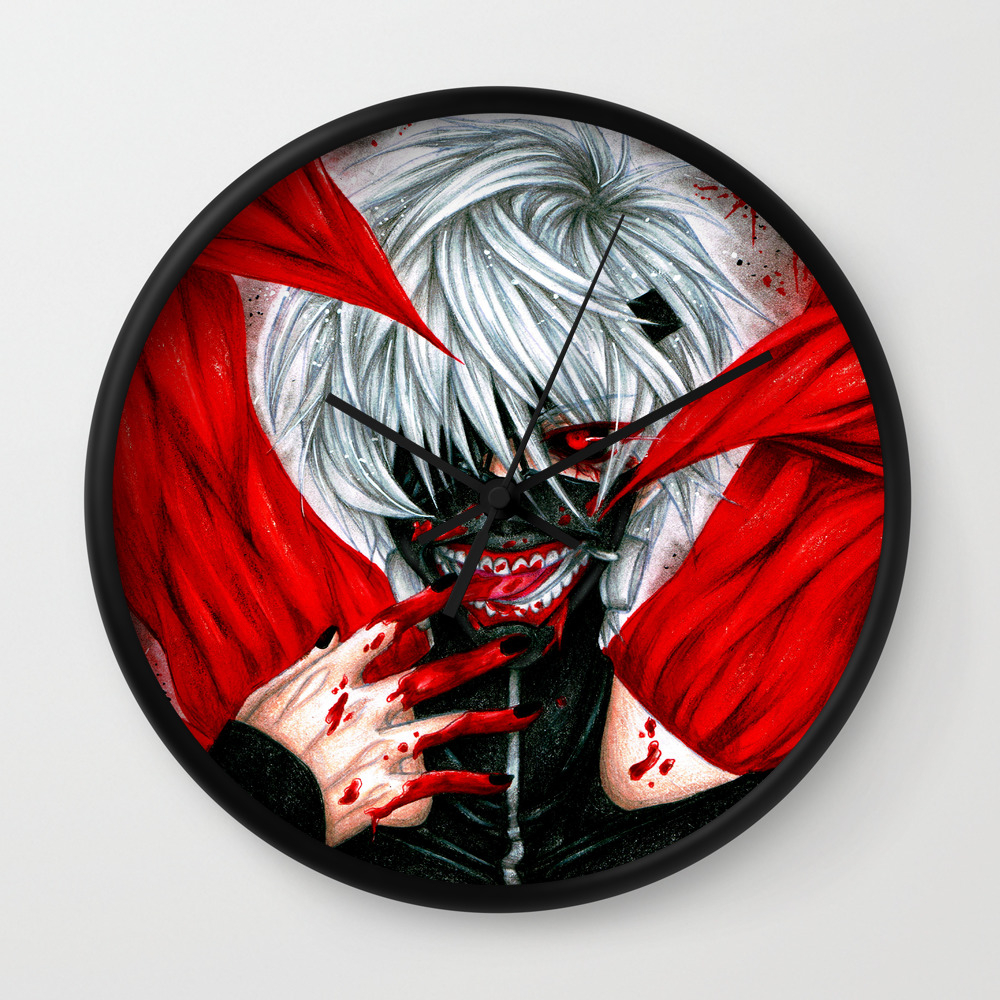 Ken Kaneki Wall Clock By Katrinu Art Society6 Ken Kaneki Wall Clock By Katrinu Art Society6